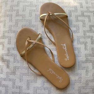 Splendid 8.5 Gold/Nude Strappy Sandals
